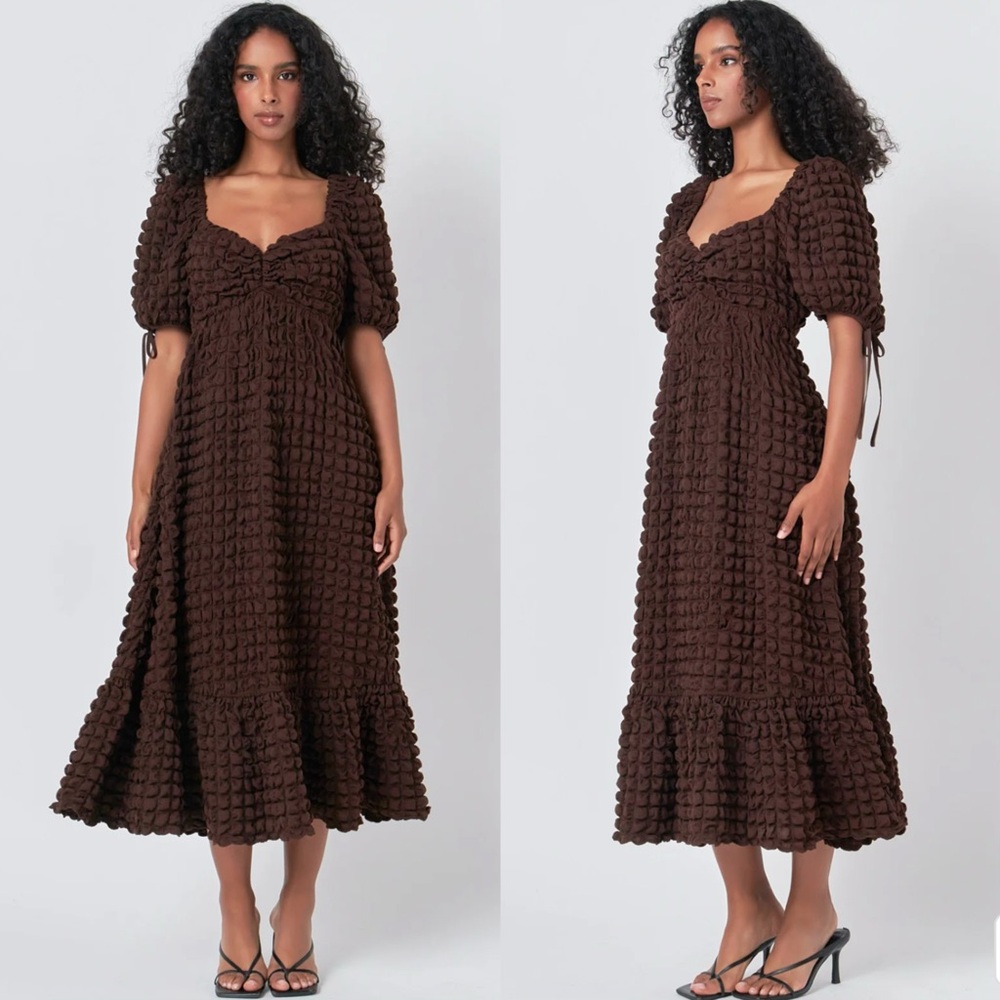 Endless Rose BUBBLE PUFF SLEEVE MAXI DRESS - Picture 2 of 15